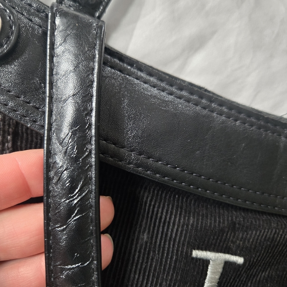 Nostalgic Y2K Thirty-One Black Corduroy Bag with "L"  Monogram - Picture 4 of 11